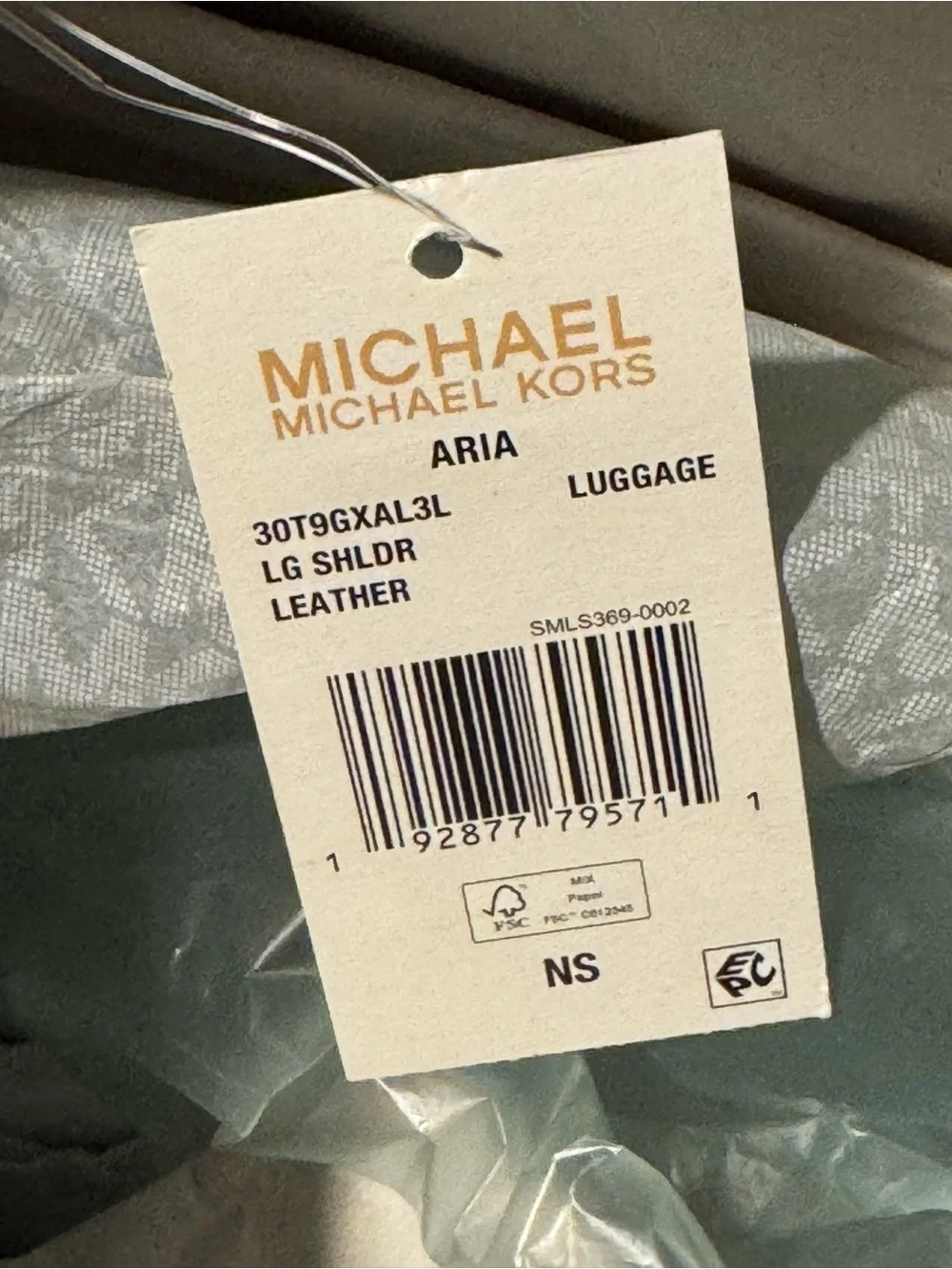 Michael Kors Aria Lg Luggage Brown Pebbles Leather Shoulder Bag New With Tag